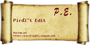 Pirót Edit névjegykártya